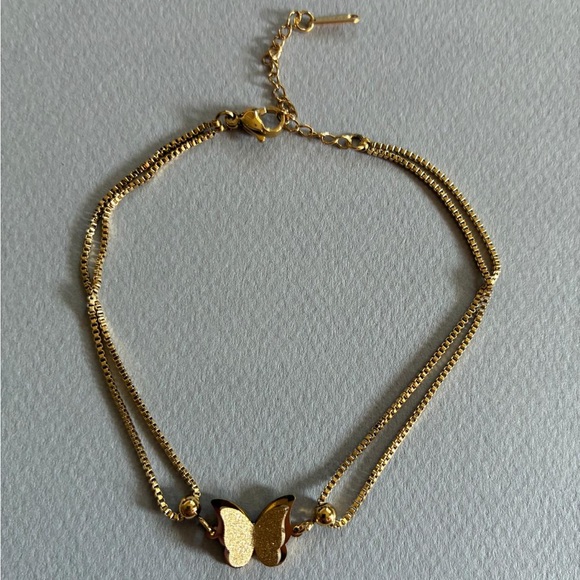 Gold Butterfly Chain anklet M577 - Picture 6 of 6